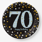 Sparkling Celebration 70th Birthday Prismatic Lunch Plates, 8-Pack